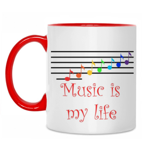 Кружка с принтом Музыка - моя жизнь
