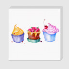 Пирожное, акварель.