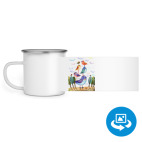 Кружка металлическая белая (круговая запечатка)