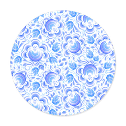 Виниловые наклейки с принтом Гжель-акварель