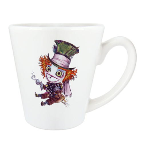 Чашка Латте с принтом Безумный шляпник