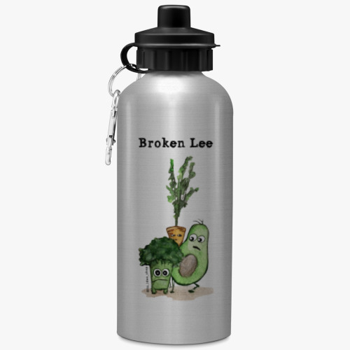 Бутылка с карабином (500 мл) Вroken Lee и Co (овощи @its_idea_shop)