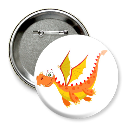 Значок 75мм с принтом Дракон