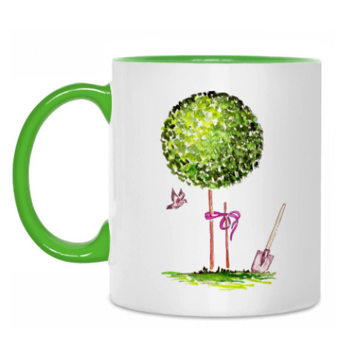Кружка с принтом Деревце
