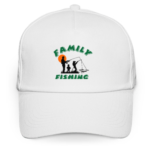 Кепка бейсболка с принтом Семейная рыбалка