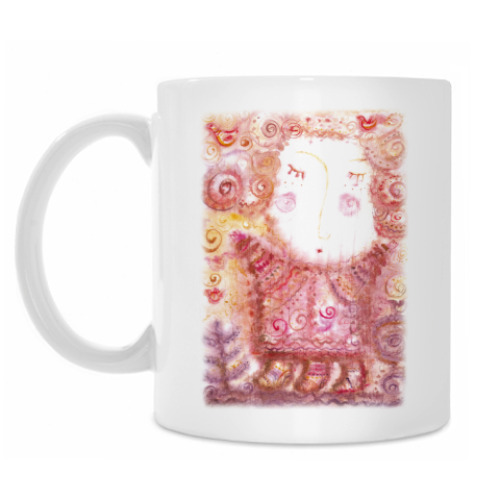 Кружка с принтом Рыжая девочка.