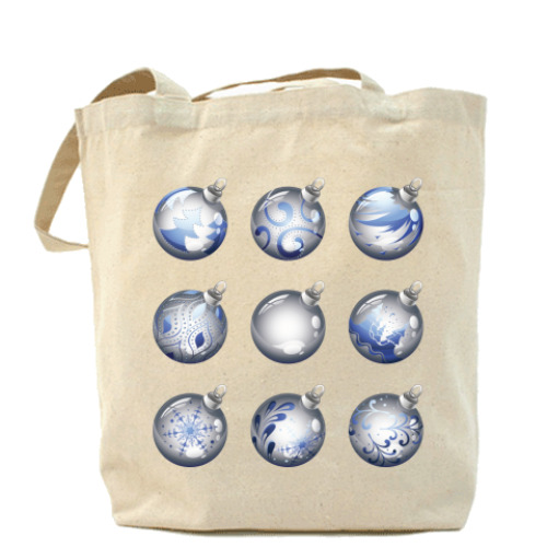 Сумка шоппер с принтом Новогодние шары