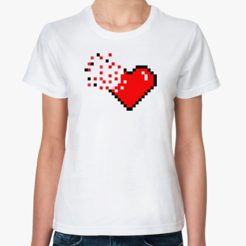 Классическая футболка Pixel Broken Heart (сердце)