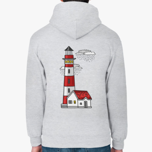 Толстовка худи с принтом Красный маяк