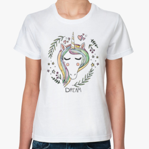 Классическая футболка Dreaming Unicorn