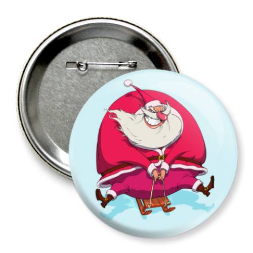 Значок 75мм   Злой санта