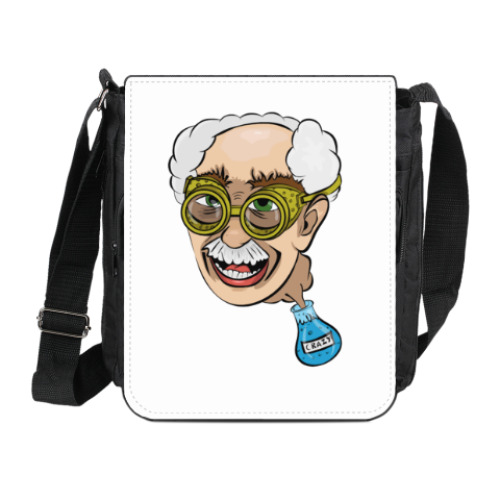 Сумка на плечо (мини-планшет) с принтом Чокнутый профессор