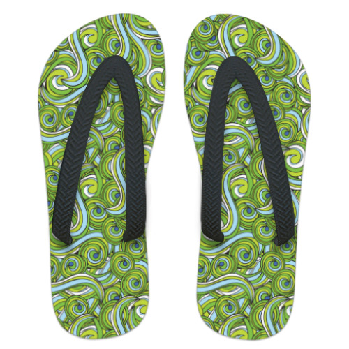 Шлепанцы (сланцы) с принтом Волны