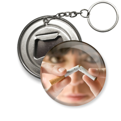 Брелок-открывашка с принтом Stop Никотин