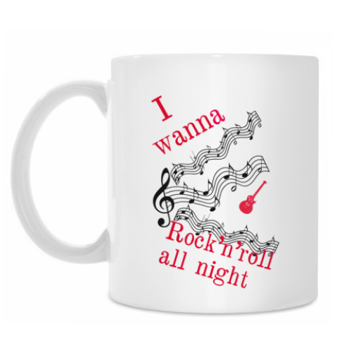 Кружка с принтом ROCK AND ROLL