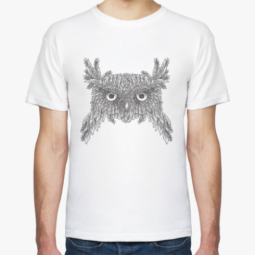 Футболка с принтом Голова совы