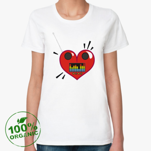 Женская футболка из органик-хлопка с принтом Радио