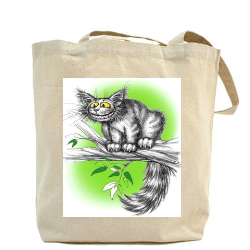 Сумка шоппер с принтом Чеширский кот