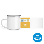 Кружка металлическая белая (круговая запечатка)