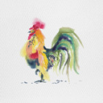 Петух символ 2017 акварельный