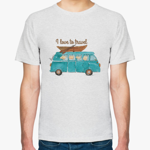 Футболка с принтом путешествие начинается!
