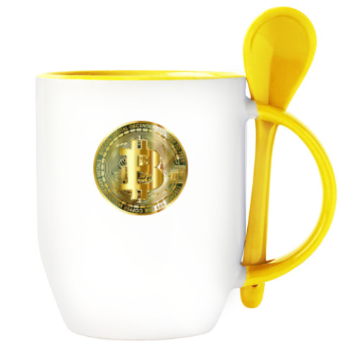 Кружка с ложкой BITCOIN