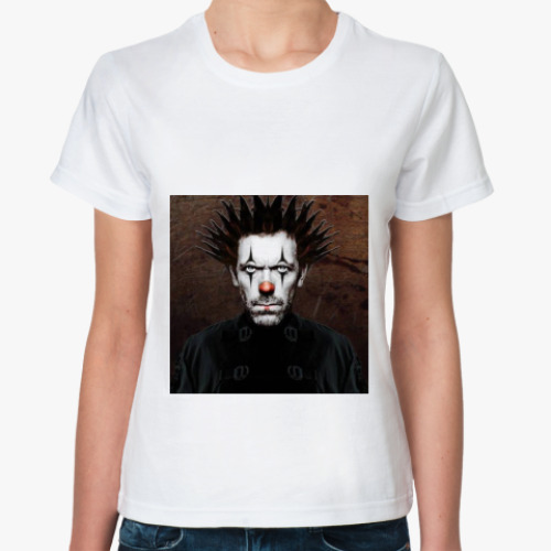 Классическая футболка с принтом Женская футболка, белая