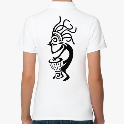 Женская рубашка поло (печать) с принтом Африканский Шаман