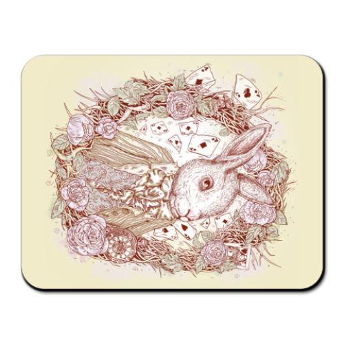Коврик для мыши с принтом Белый Кролик