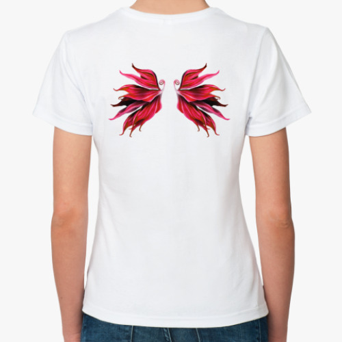 Классическая футболка с принтом Женская футболка, белая