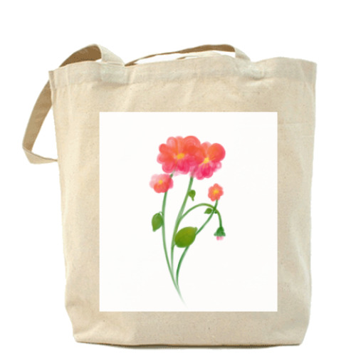 Сумка шоппер с принтом Цветочек