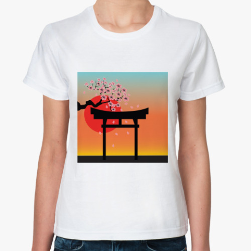 Классическая футболка с принтом  Япония