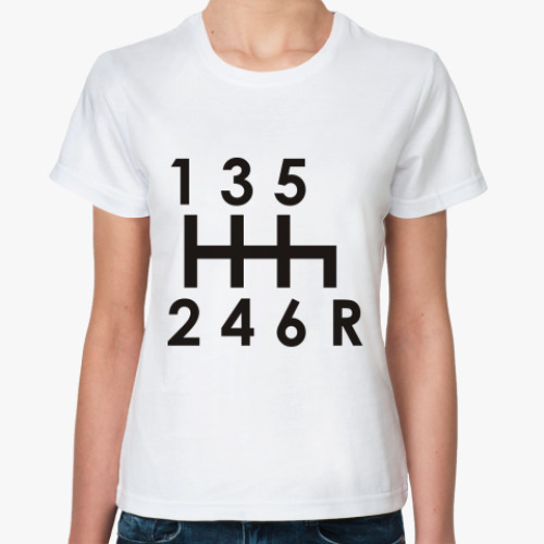 Классическая футболка с принтом Коробка передач