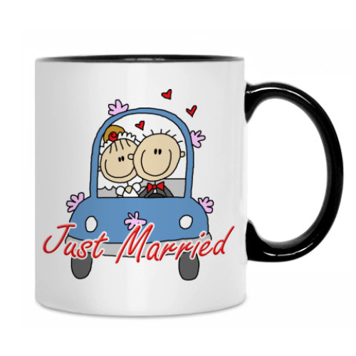 Кружка с принтом Just married