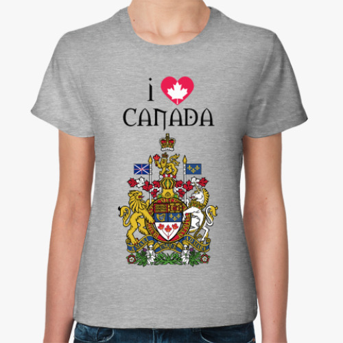 Женская футболка с принтом I love Canada