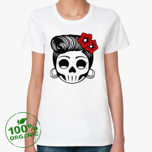 Женская футболка из органик-хлопка  Skull Girl