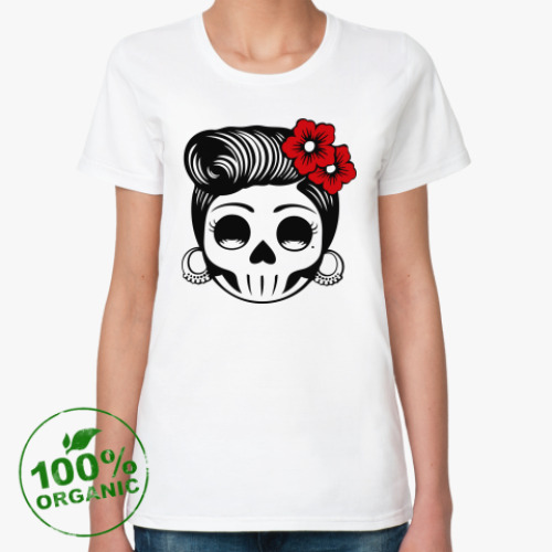 Женская футболка из органик-хлопка Skull Girl