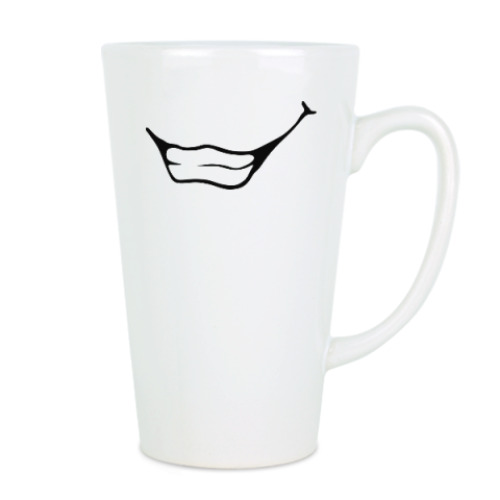 Чашка Латте с принтом Широкая улыбка