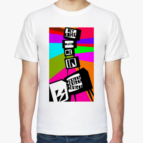 Футболка с принтом hey chick