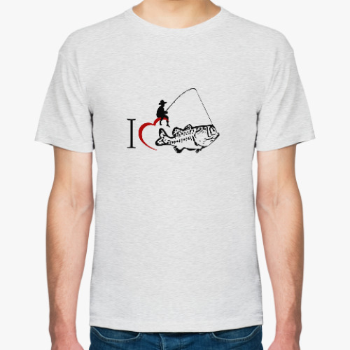Футболка с принтом Я люблю рыбалку!