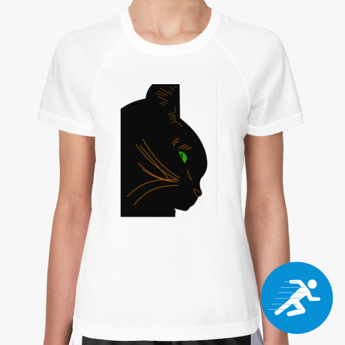 Женская спортивная футболка Черный кот