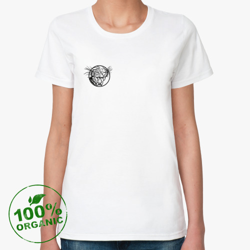 Женская футболка из органик-хлопка Оскал тигра
