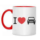 Двухцветная кружка Я люблю автомобили