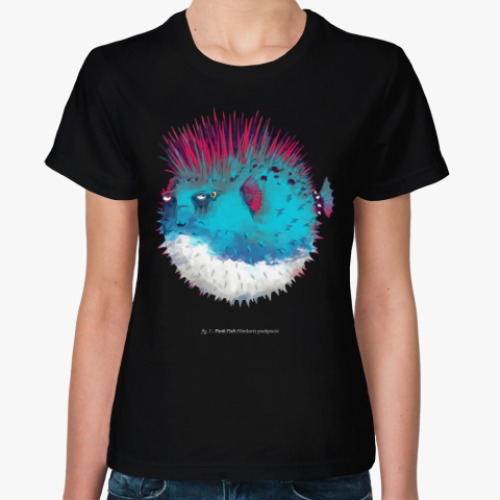Женская футболка Брутальная рыба панк Punk fish