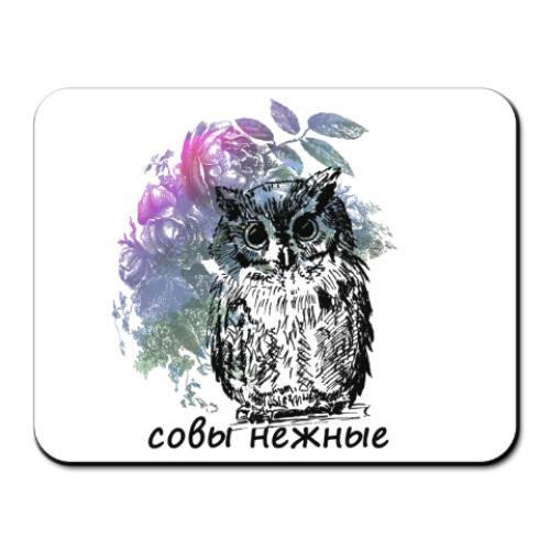 Коврик для мыши с принтом Совы Нежные
