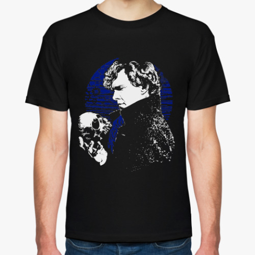 Футболка с принтом Шерлок с черепом