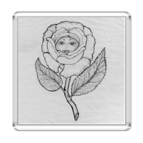 Магнит с принтом Роза