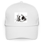 Кепка / бейсболка, белая (печать) Кот