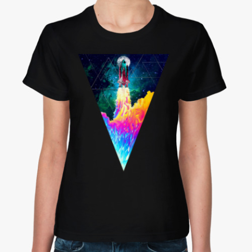 Женская футболка Запуск космического корабля