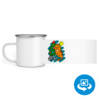 Кружка металлическая белая (круговая запечатка)